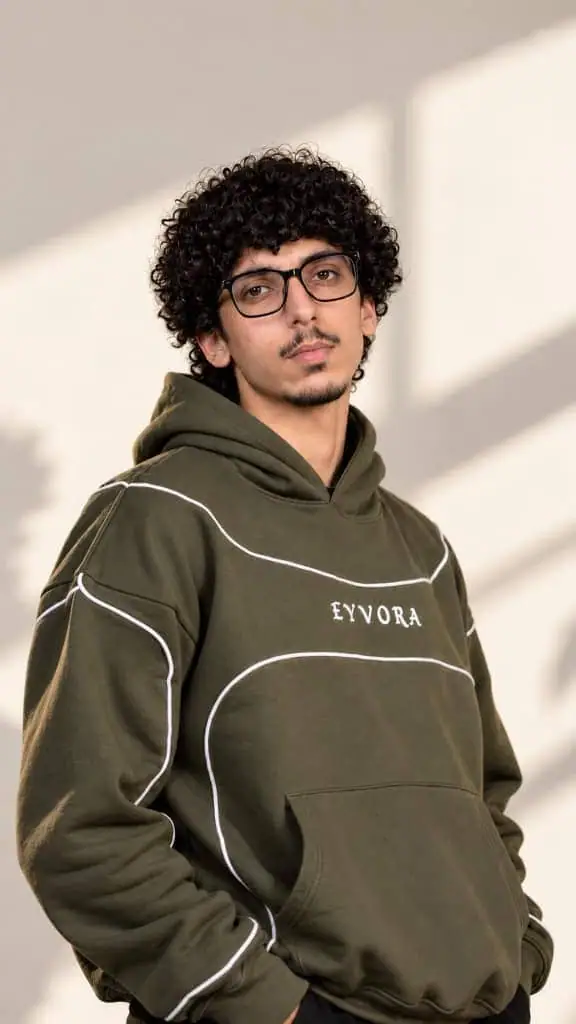 EYVORA Olive Green Hoodie — front view